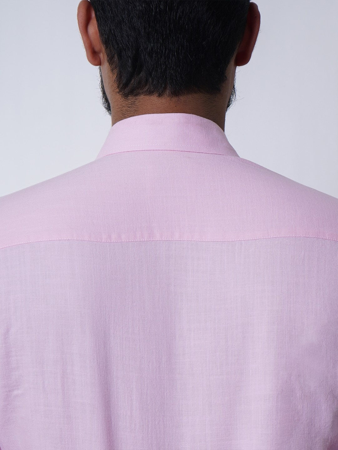 Men Pink Slub Cotton Shirt