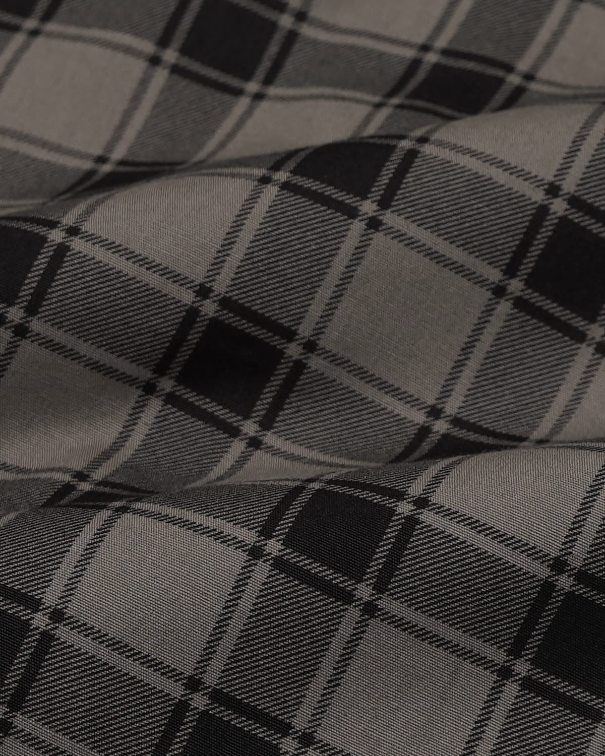 Classic Grey &amp; Black Plaid Cotton Shirt