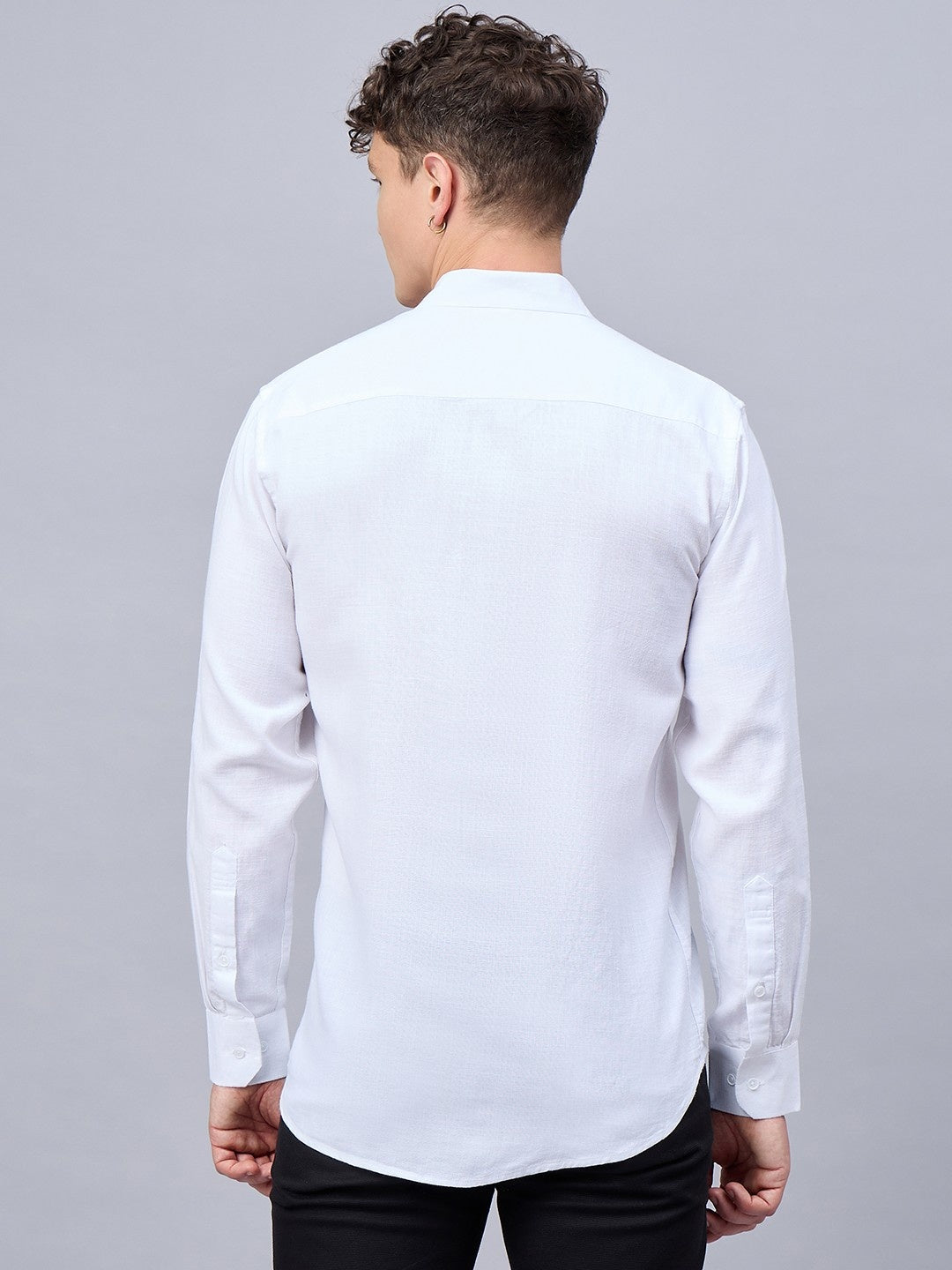 Mens Timeless White Slub Cotton Shirt