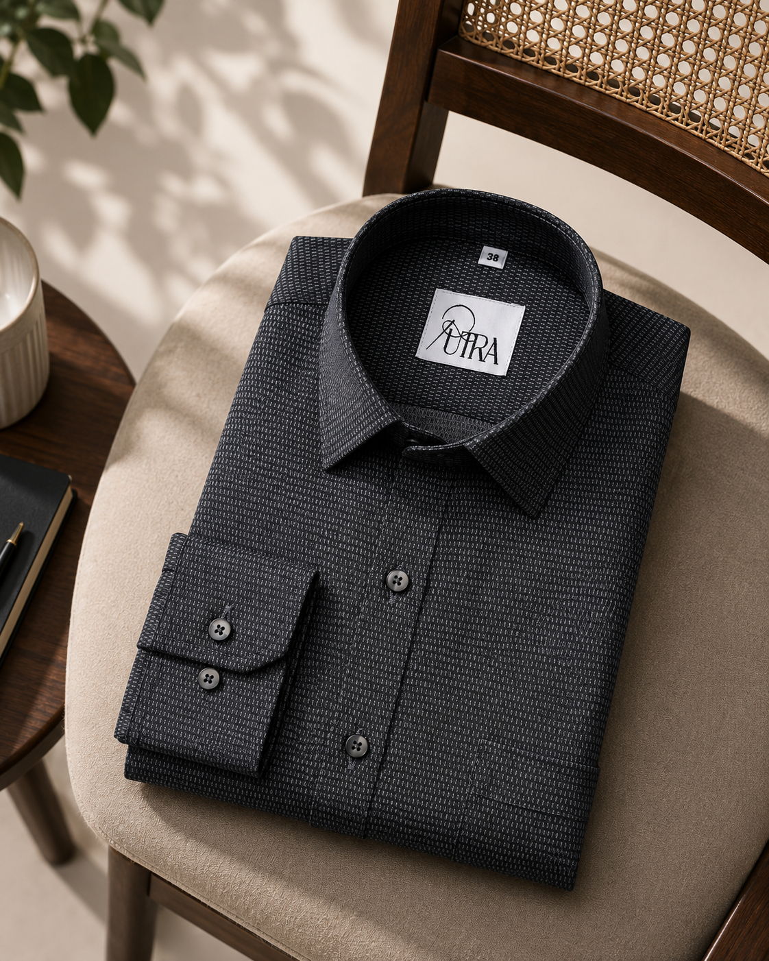 Grey Premium 100% Cotton Yarn-Dyed Shirt