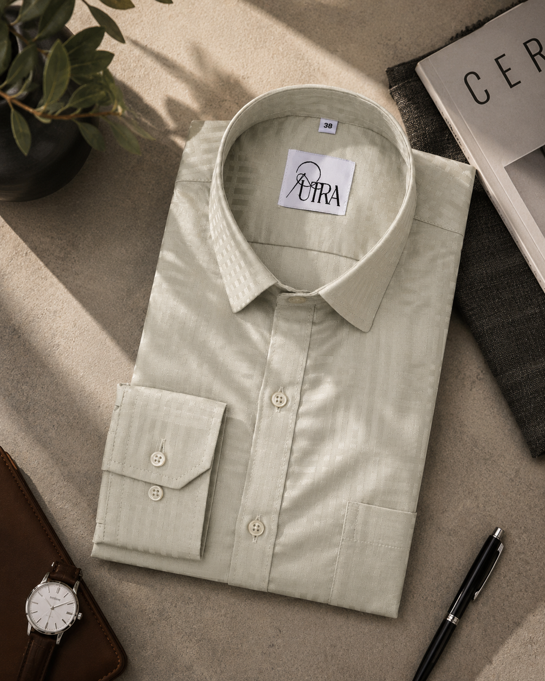 Elegant Off-White Lycra Shirt – Versatile and Comfortable for Every Occasion