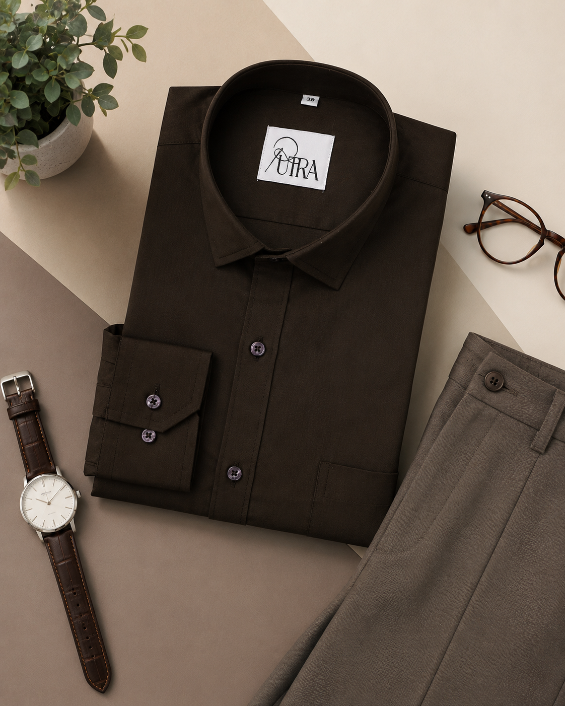 Classic Brown Cotton Shirt