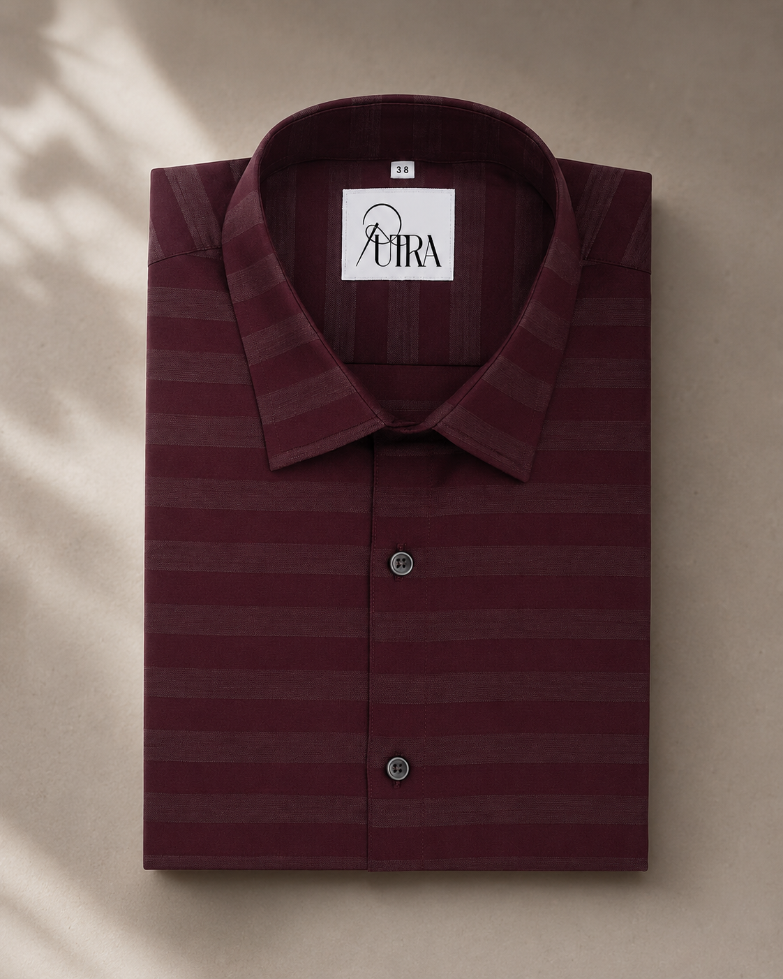 Men Maroon and Charcoal 100% Cotton Striped Shirt