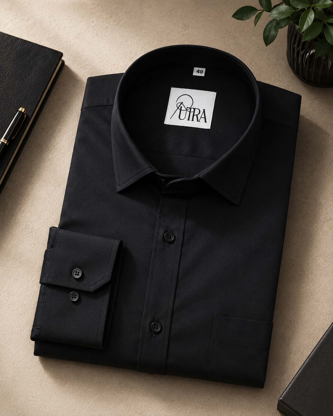 Premium Black Solid Lycra Shirt