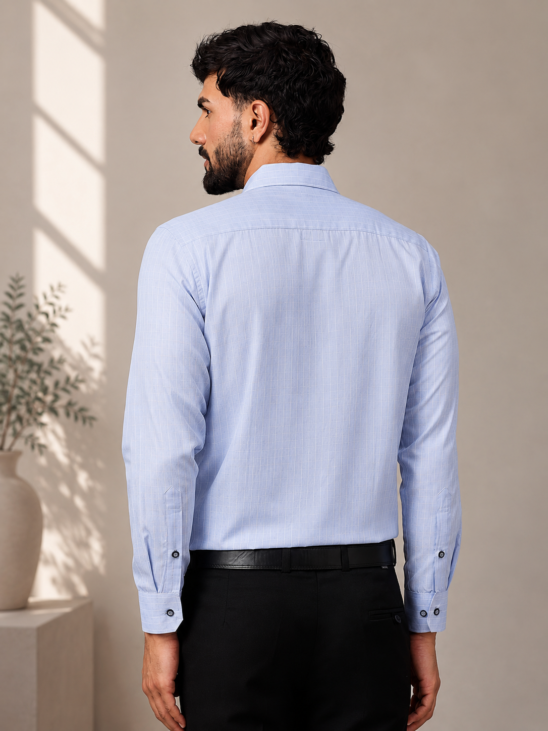 formal check shirt for men