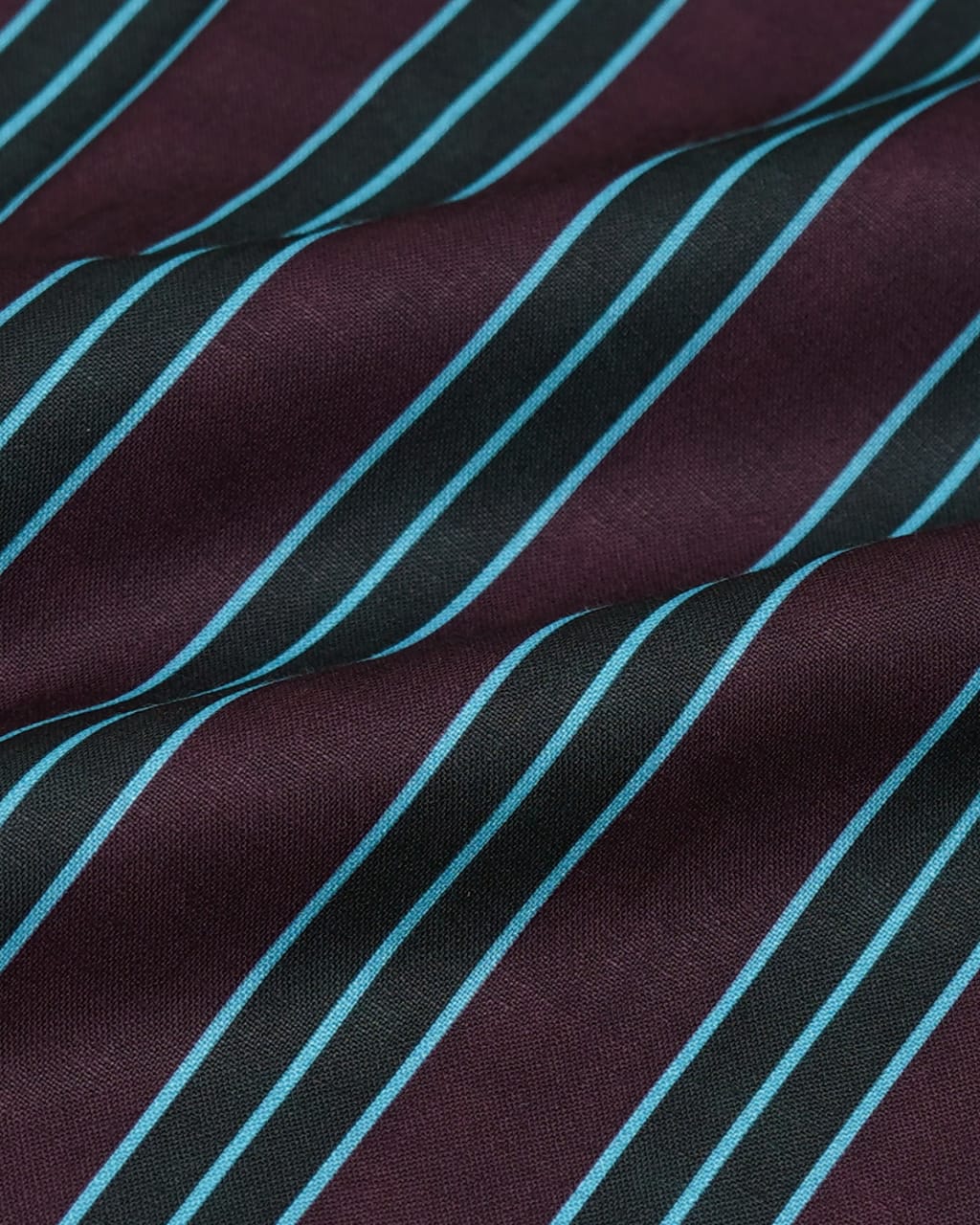 Men Maroon and Teal Striped Cotton Shirt