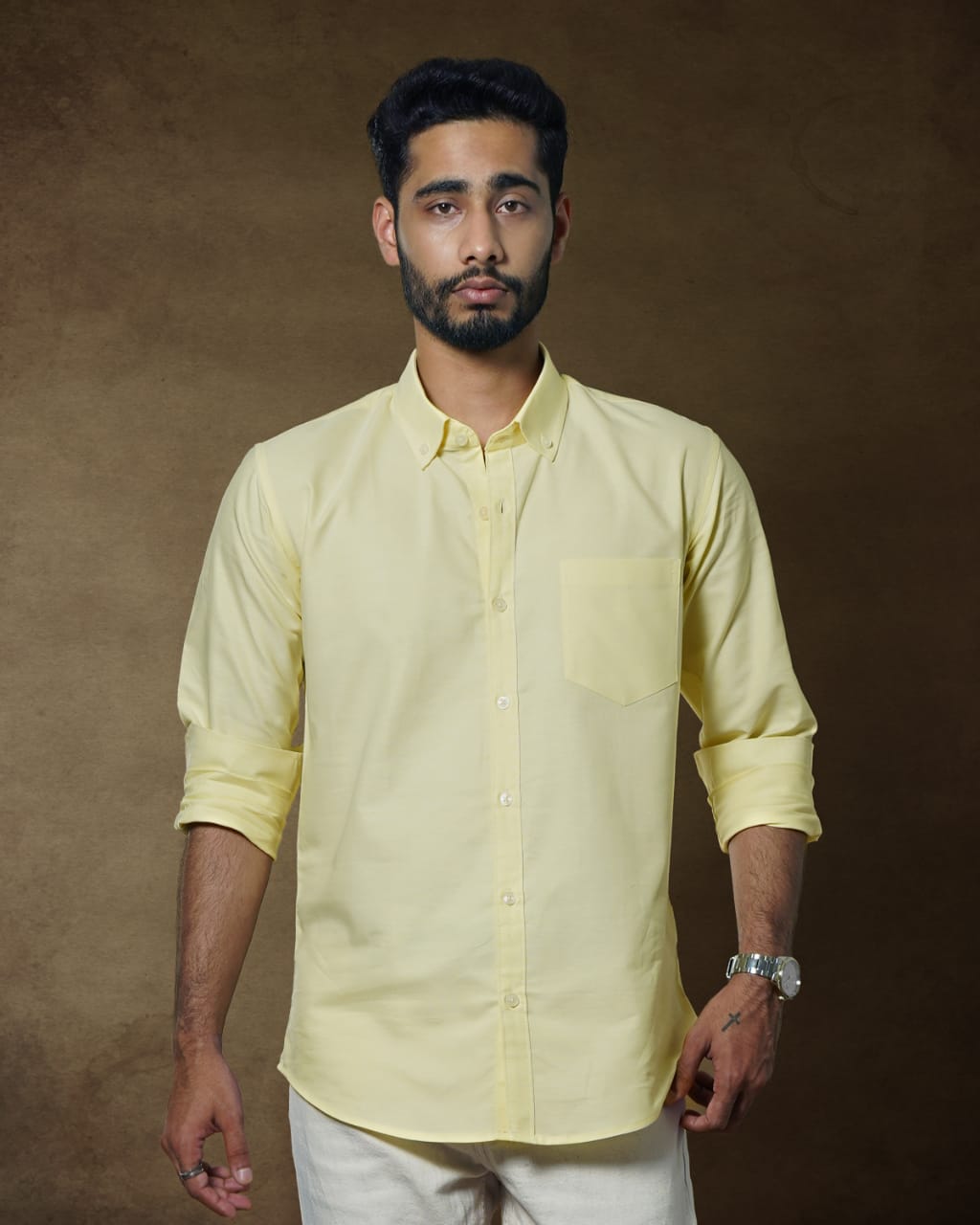 Lemon Yellow Oxford Shirt1