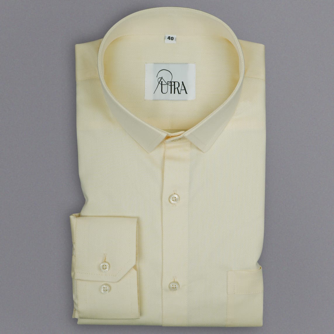 Elegant Yellow Yarn-Dyed 100% Cotton Shirt