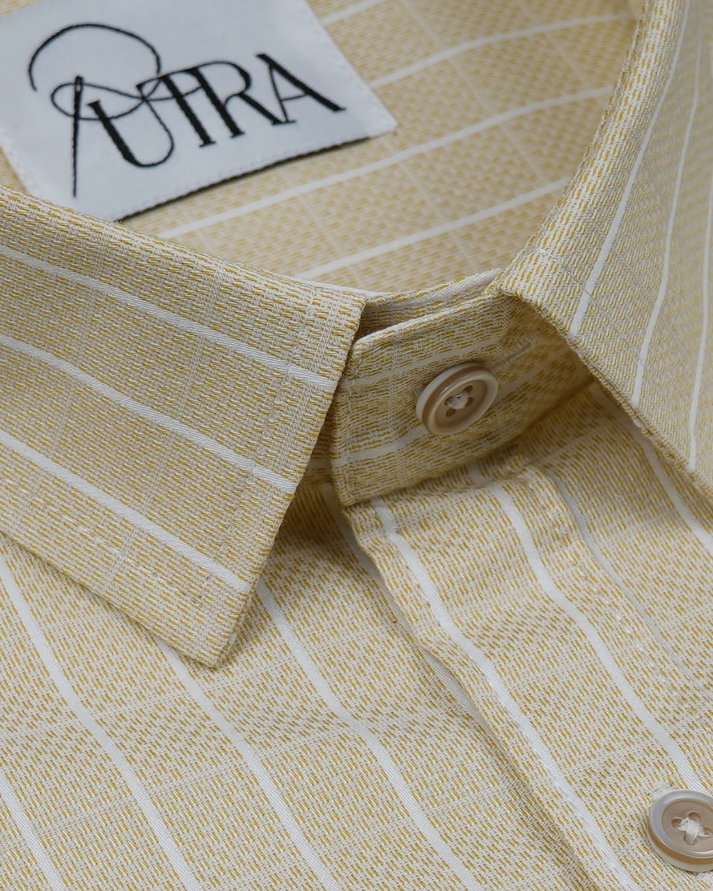 Timeless Elegance: Beige Yarn-Dyed 100% Cotton Shirt