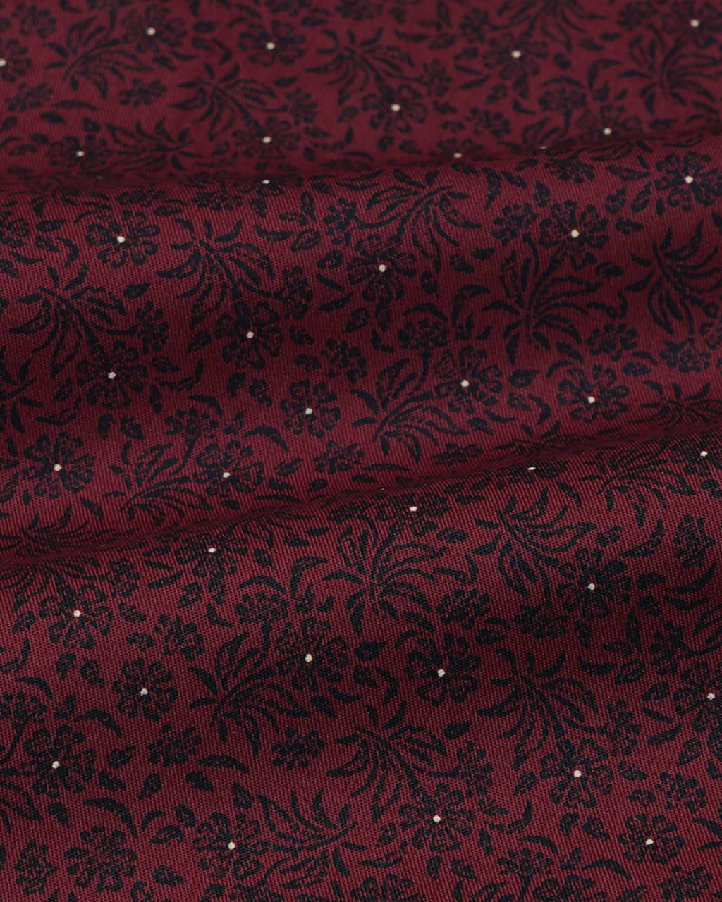 Maroon Shirt with Black Floral Patterns