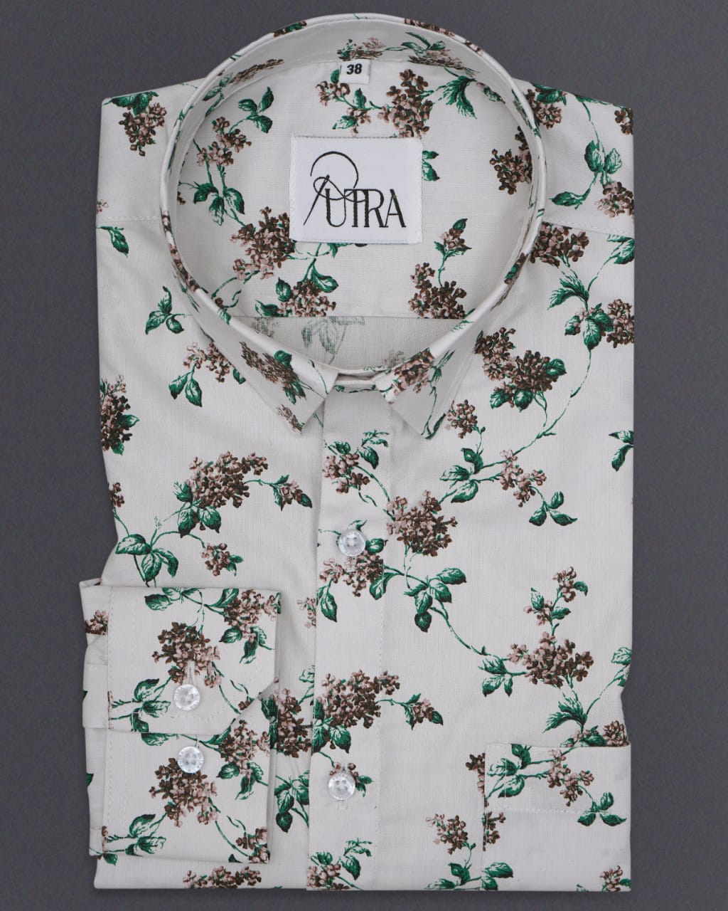 White Shirt with Floral Patterns