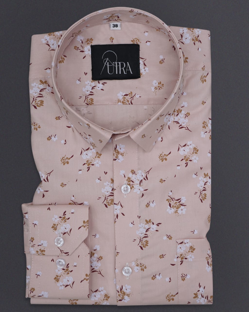 Pink Shirt with Micro Floral Patterns