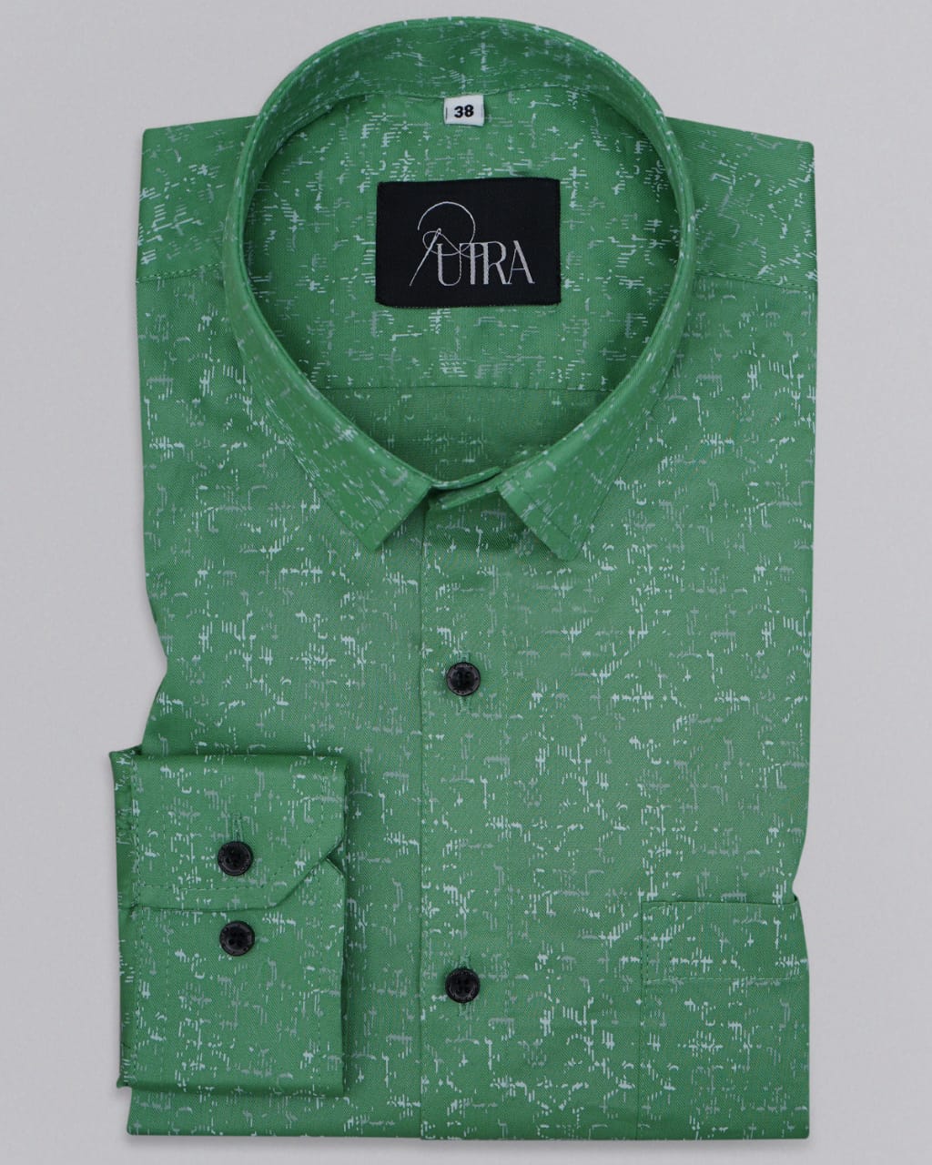 Green Shirt with White Print