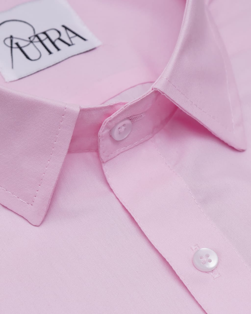 Men&#39;s Gentle Baby Pink Polyester Cotton solid Shirt