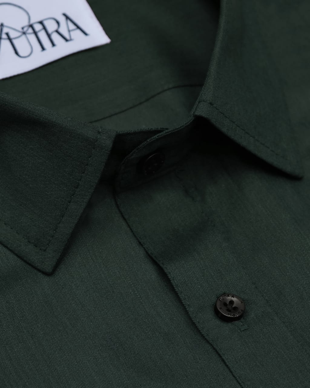 Men&#39;s Premium Green Polyester Cotton Solid Shirt