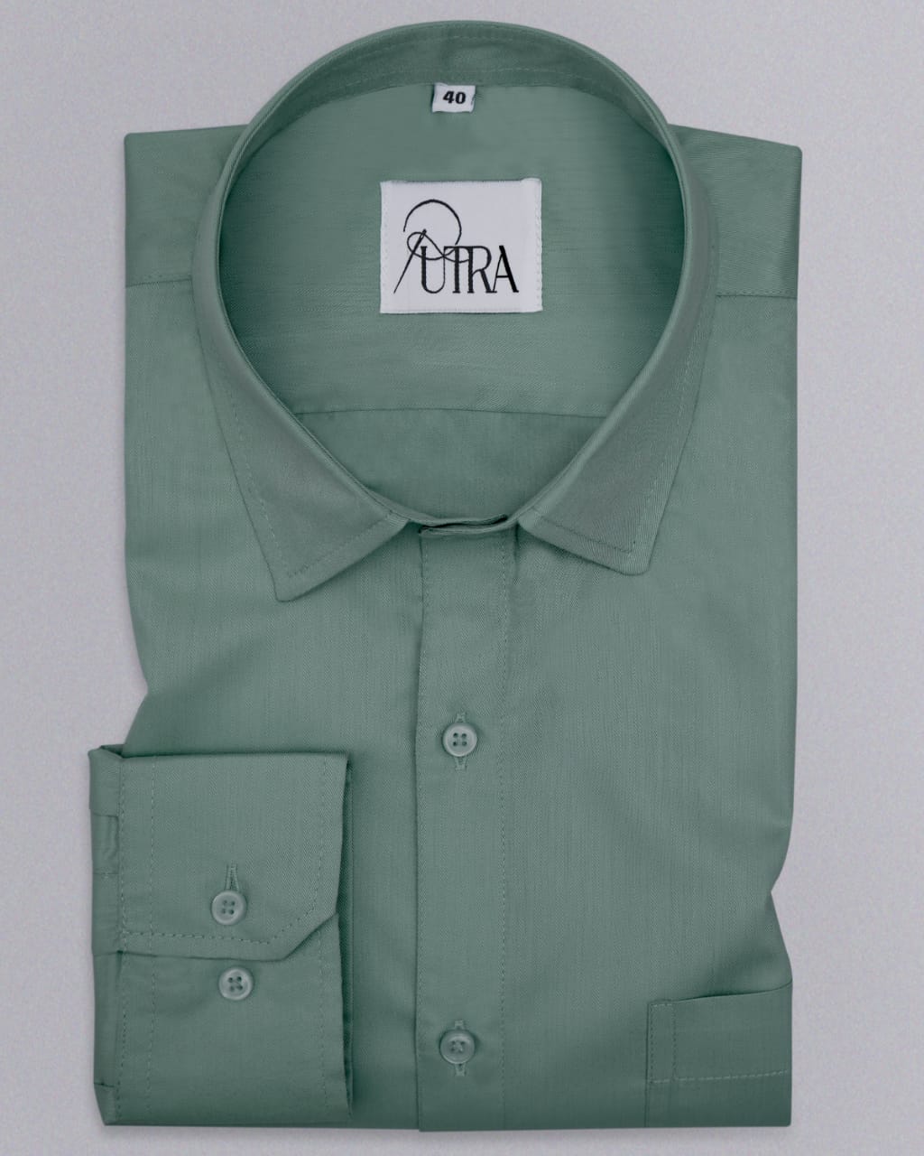 Men&#39;s Soft Mint Green Polyester Cotton Solid Shirt