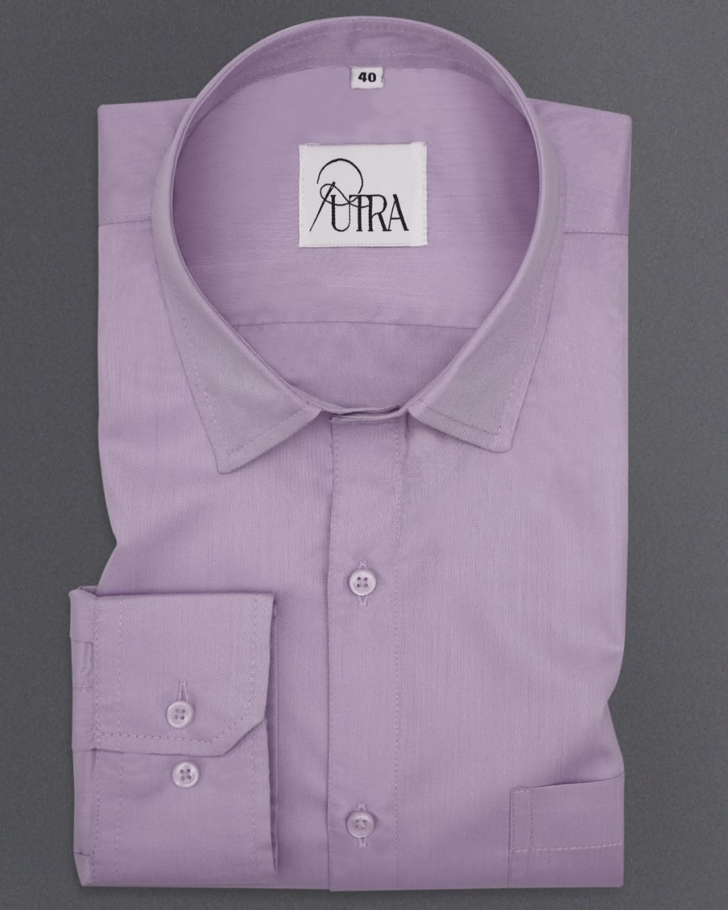 Men&#39;s Elegant Lilac Polyester Cotton Solid Shirt