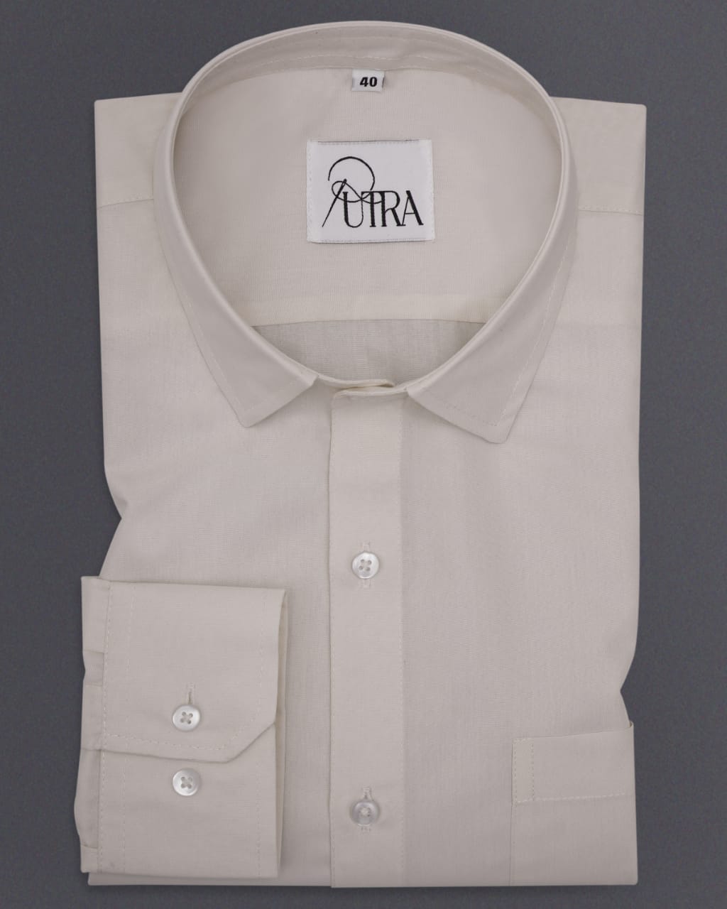 Men&#39;s Peach Polyester cotton solid Shirt