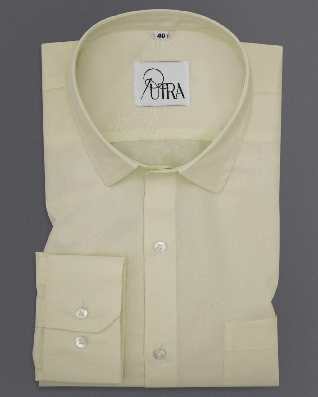 Mens Elegant yellow Polyester cotton Solid Shirt