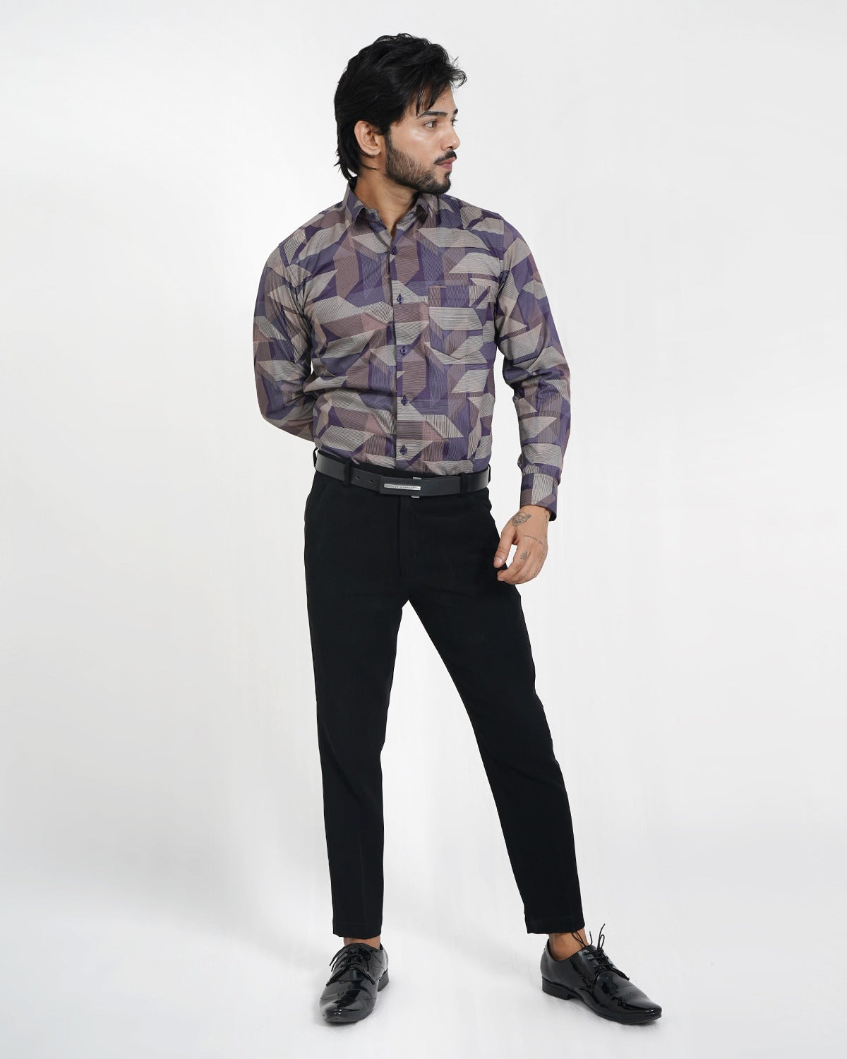 Men&#39;s Slim Fit Party Wear Digital Print Shirt
