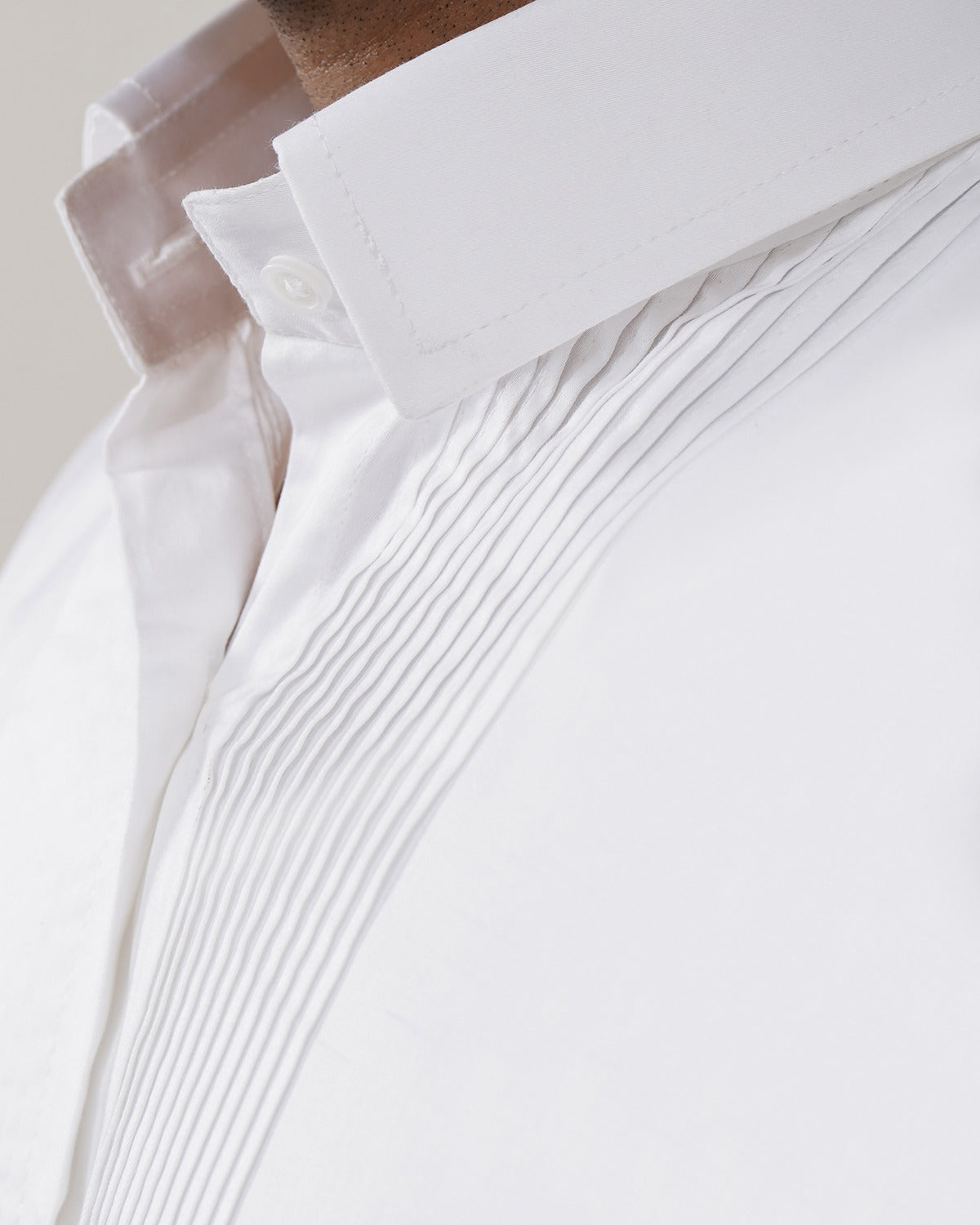Men&#39;s white Slim Fit pleated party wear Wear  Shirt