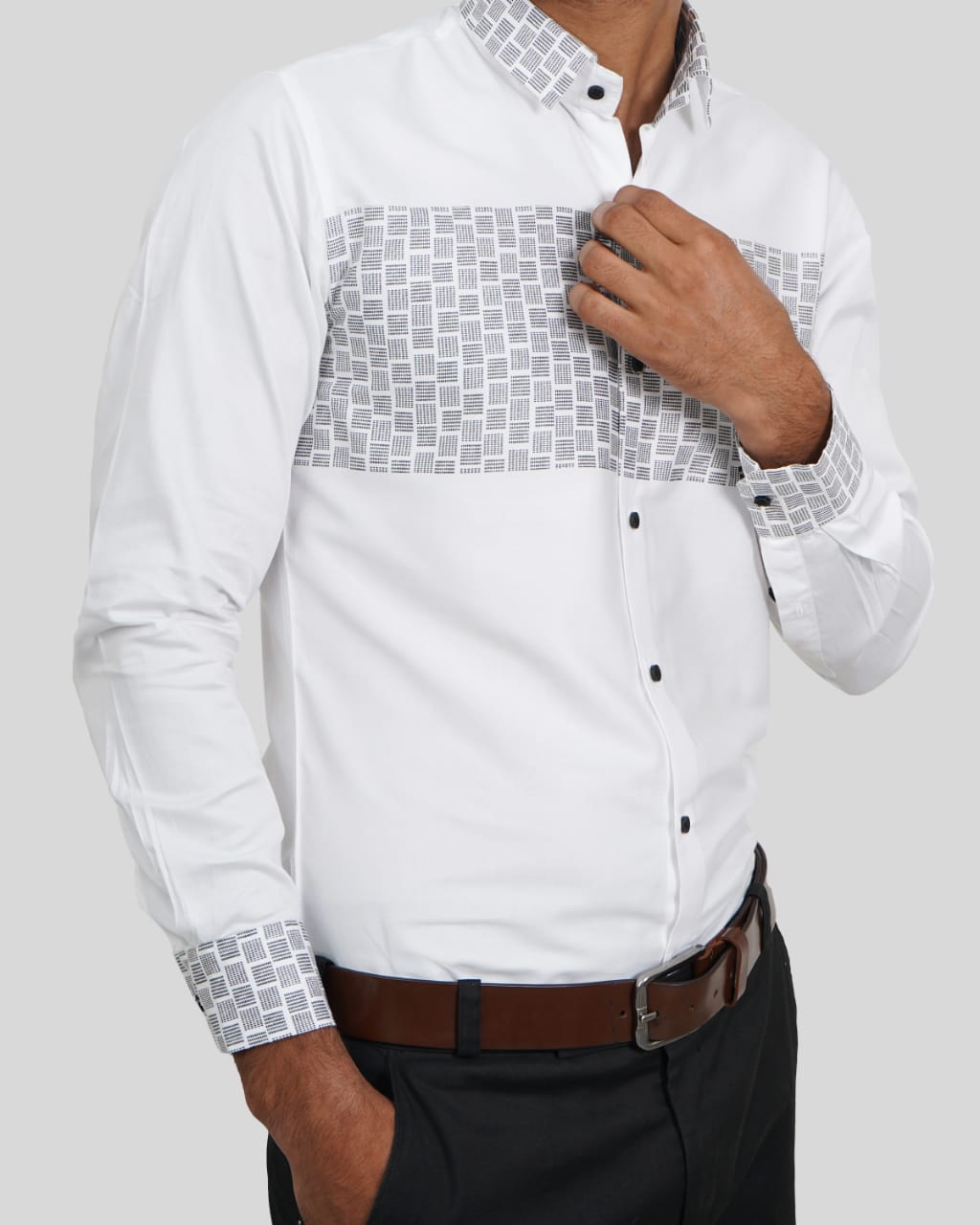 Men White Elegance Slim fit Partywear Shirt