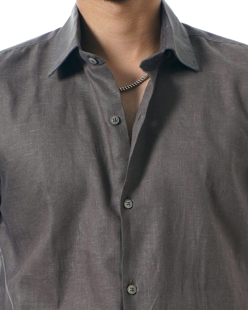 Eco-Chic Gray Linen Shirt