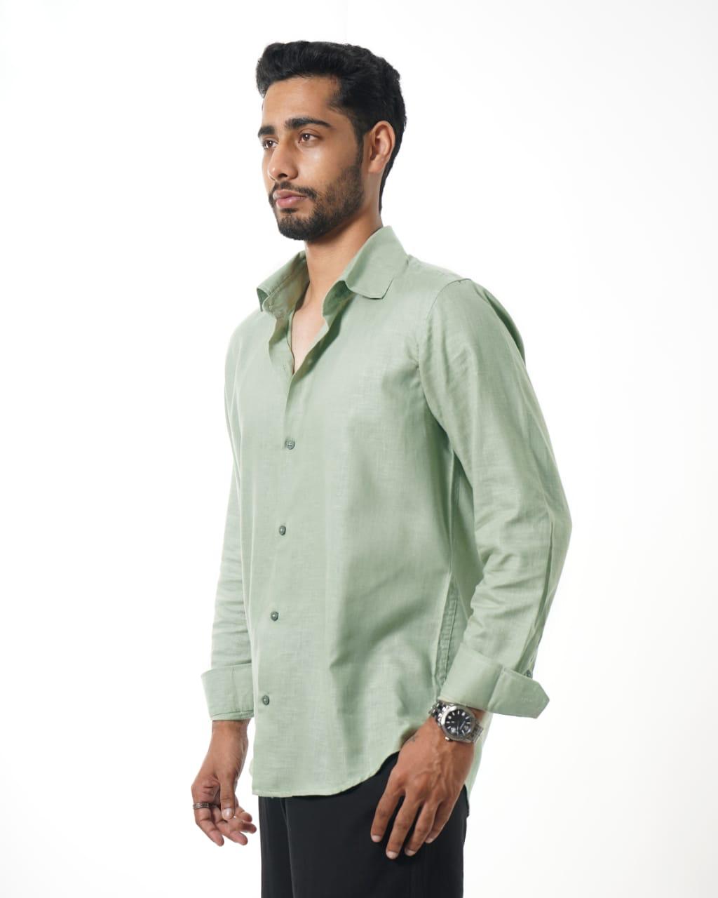 Mint Green Linen Comfort Shirt