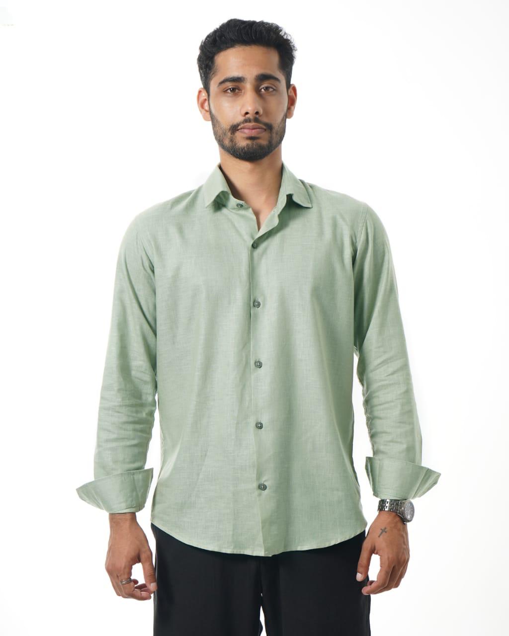 Mint Green Linen Comfort Shirt