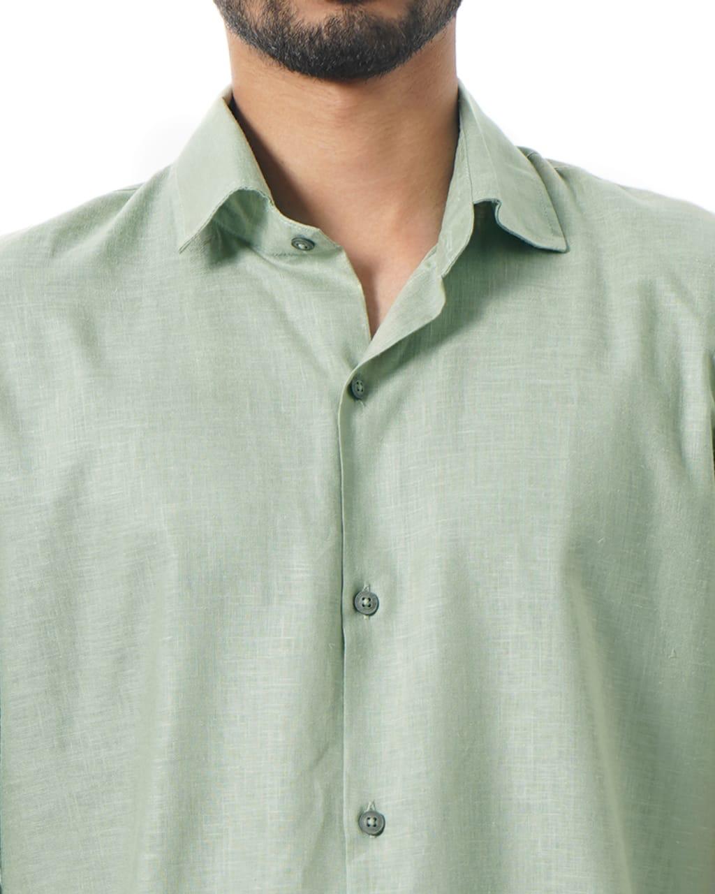 Mint Green Linen Comfort Shirt