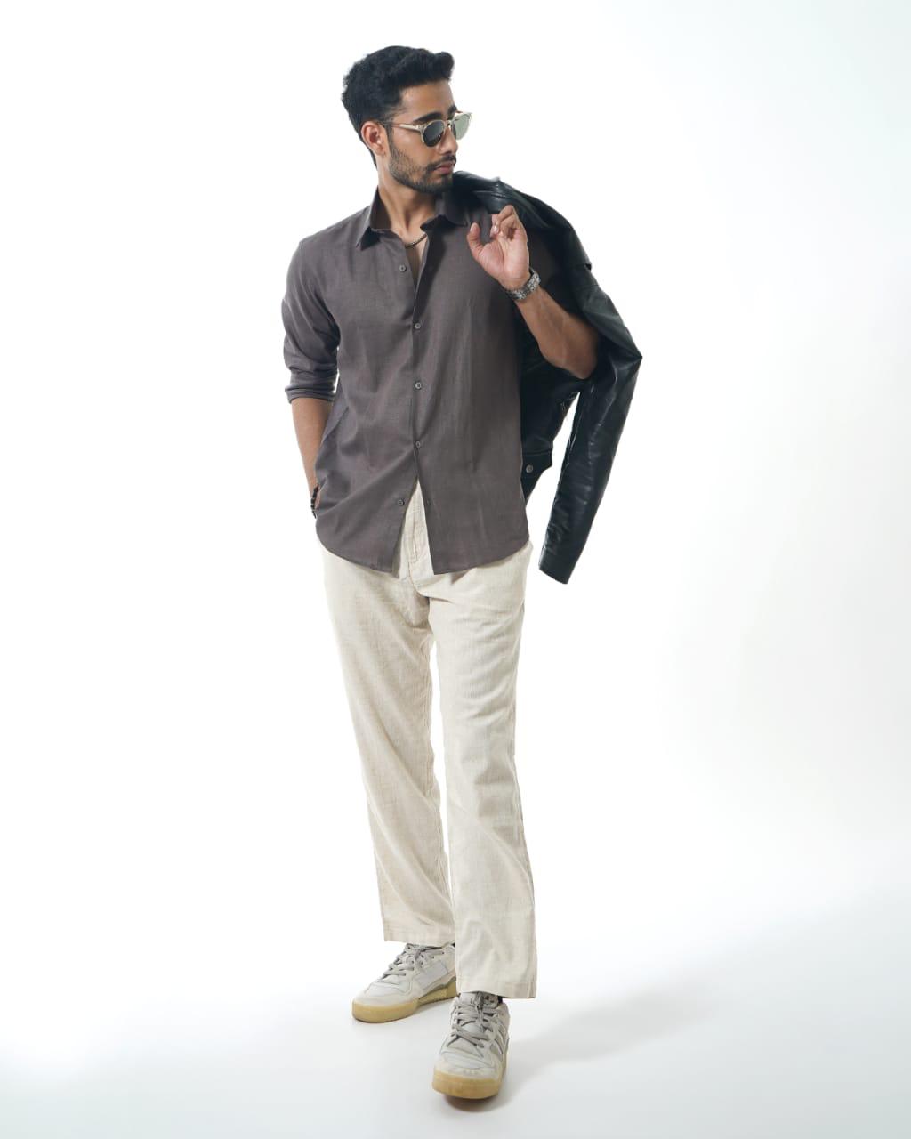 Eco-Chic Gray Linen Shirt