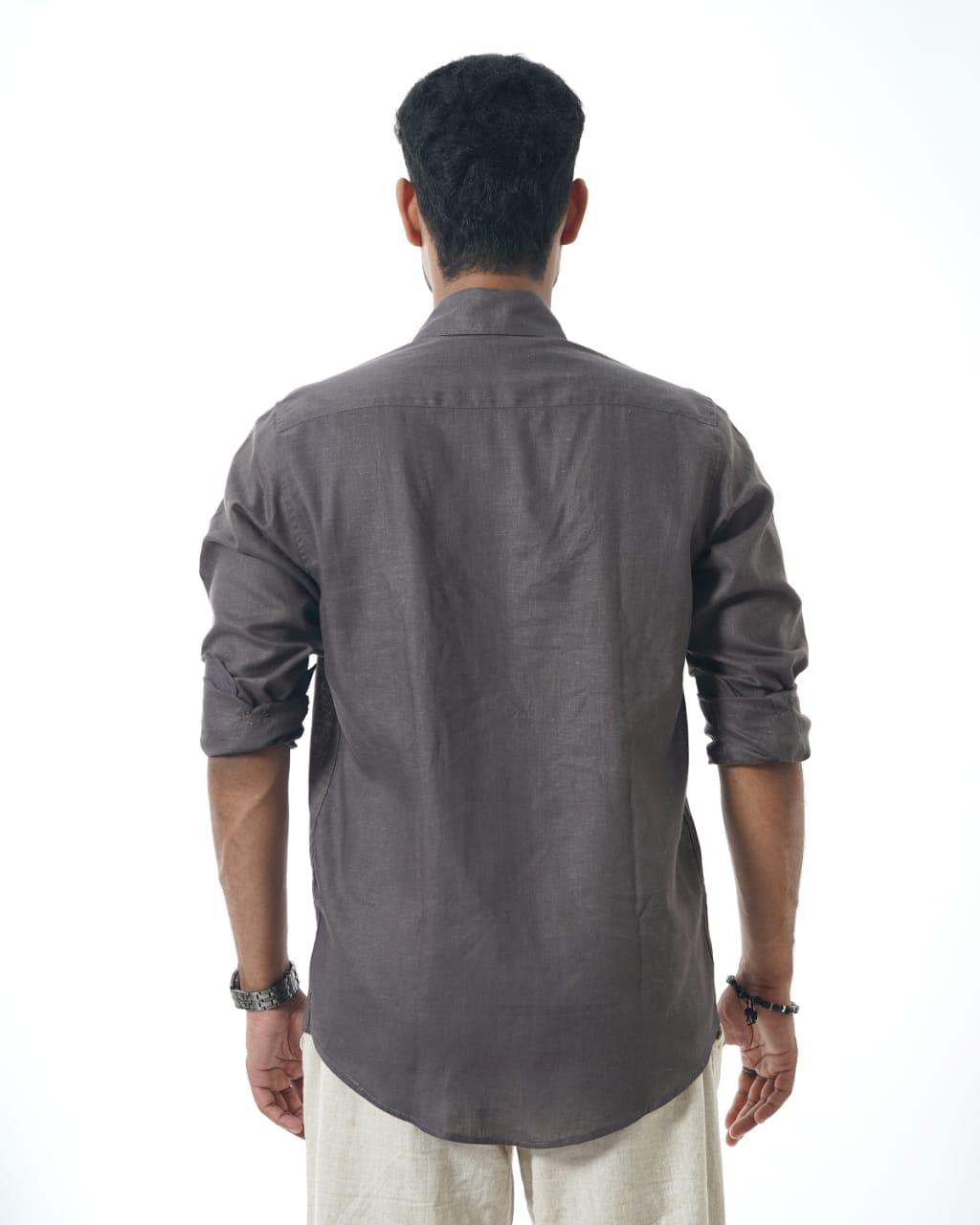 Eco-Chic Gray Linen Shirt