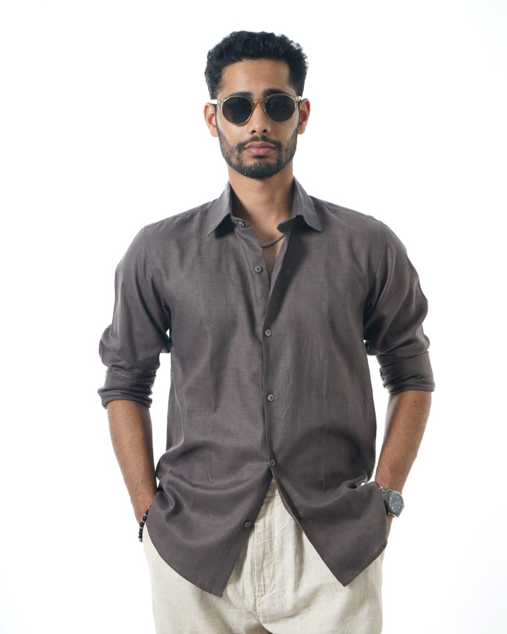 Eco-Chic Gray Linen Shirt