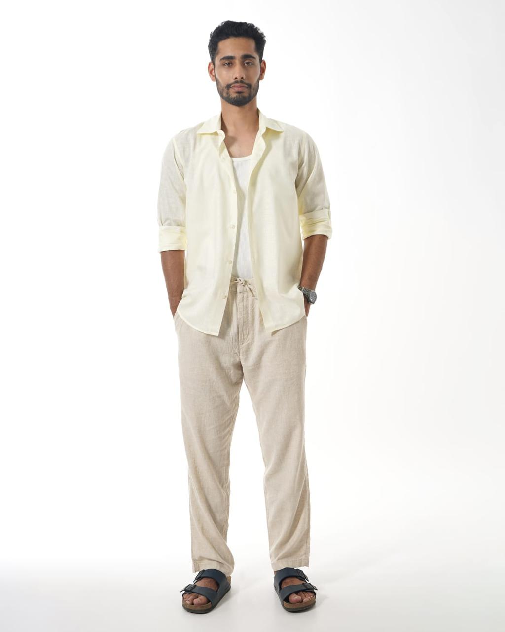 Light Beige Lyocell-Linen Shirt