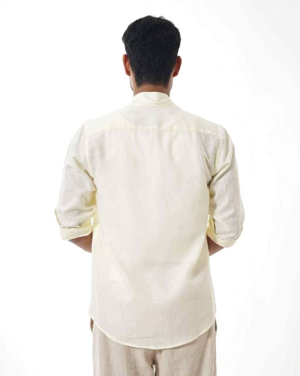 Light Beige Lyocell-Linen Shirt