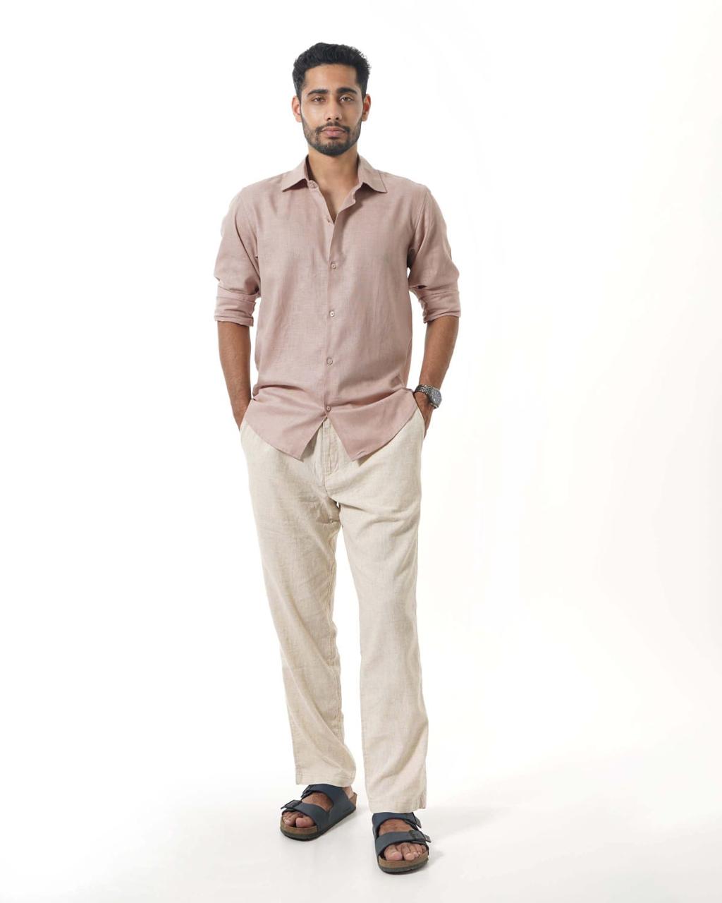 Muted Pink Lyocell-Linen Shirt