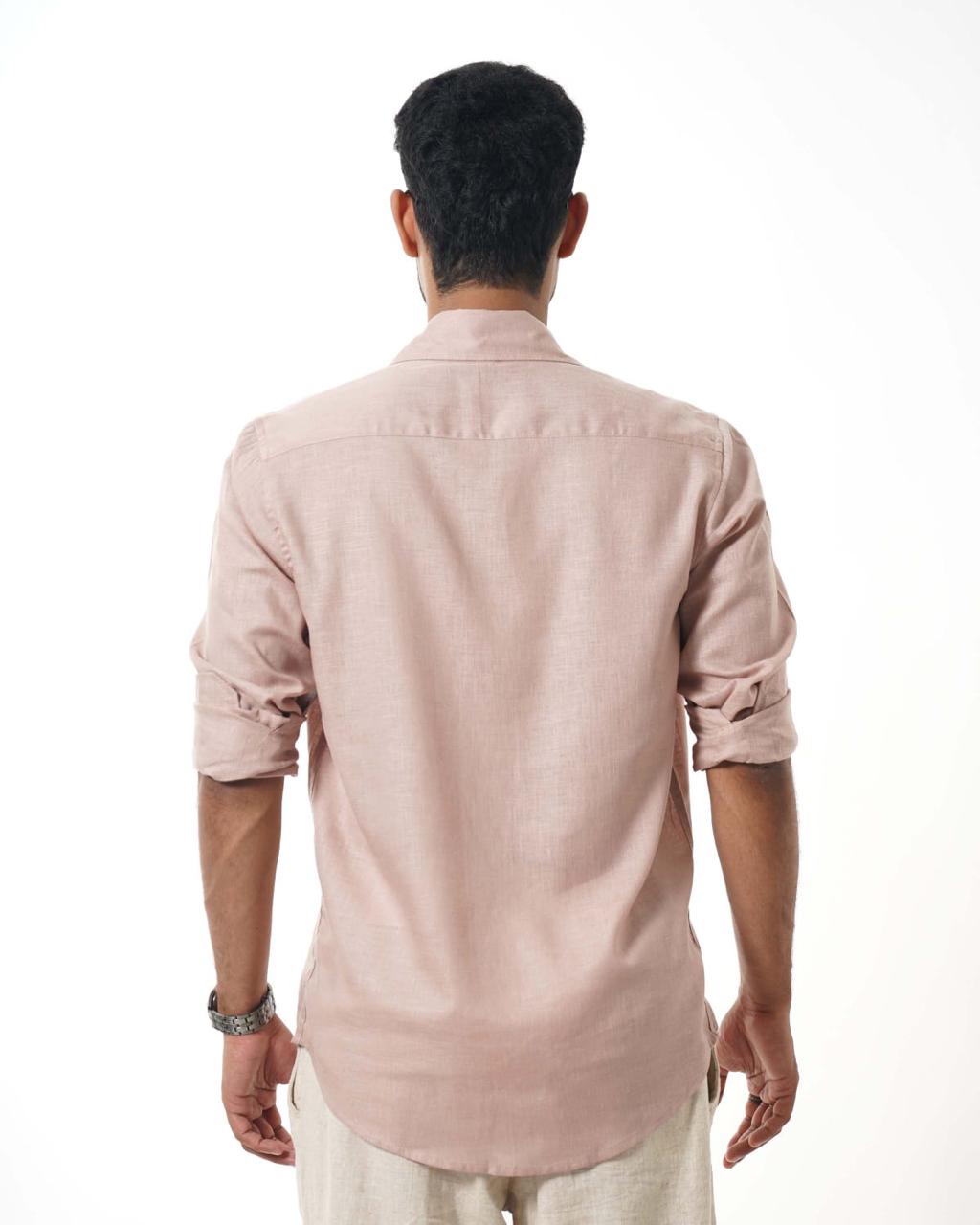 Muted Pink Lyocell-Linen Shirt