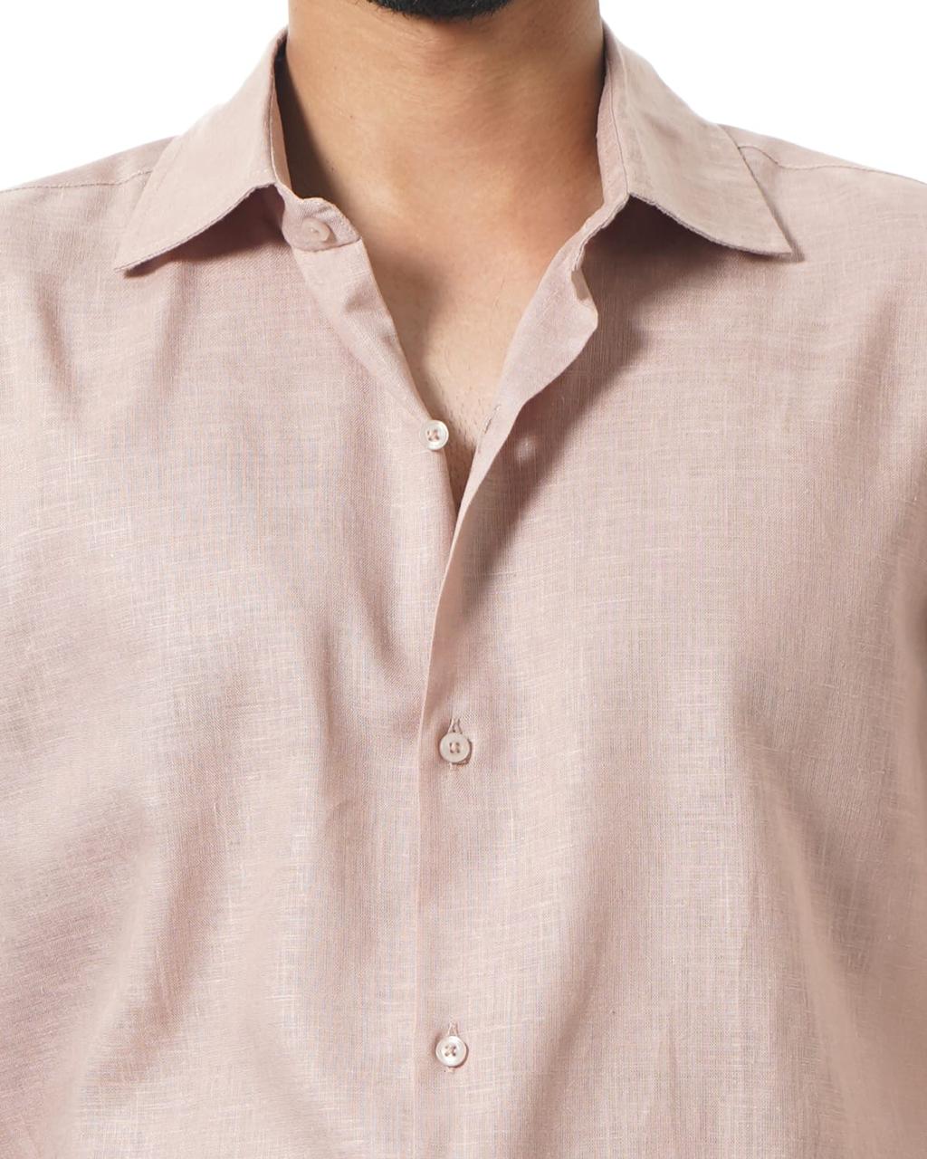 Muted Pink Lyocell-Linen Shirt