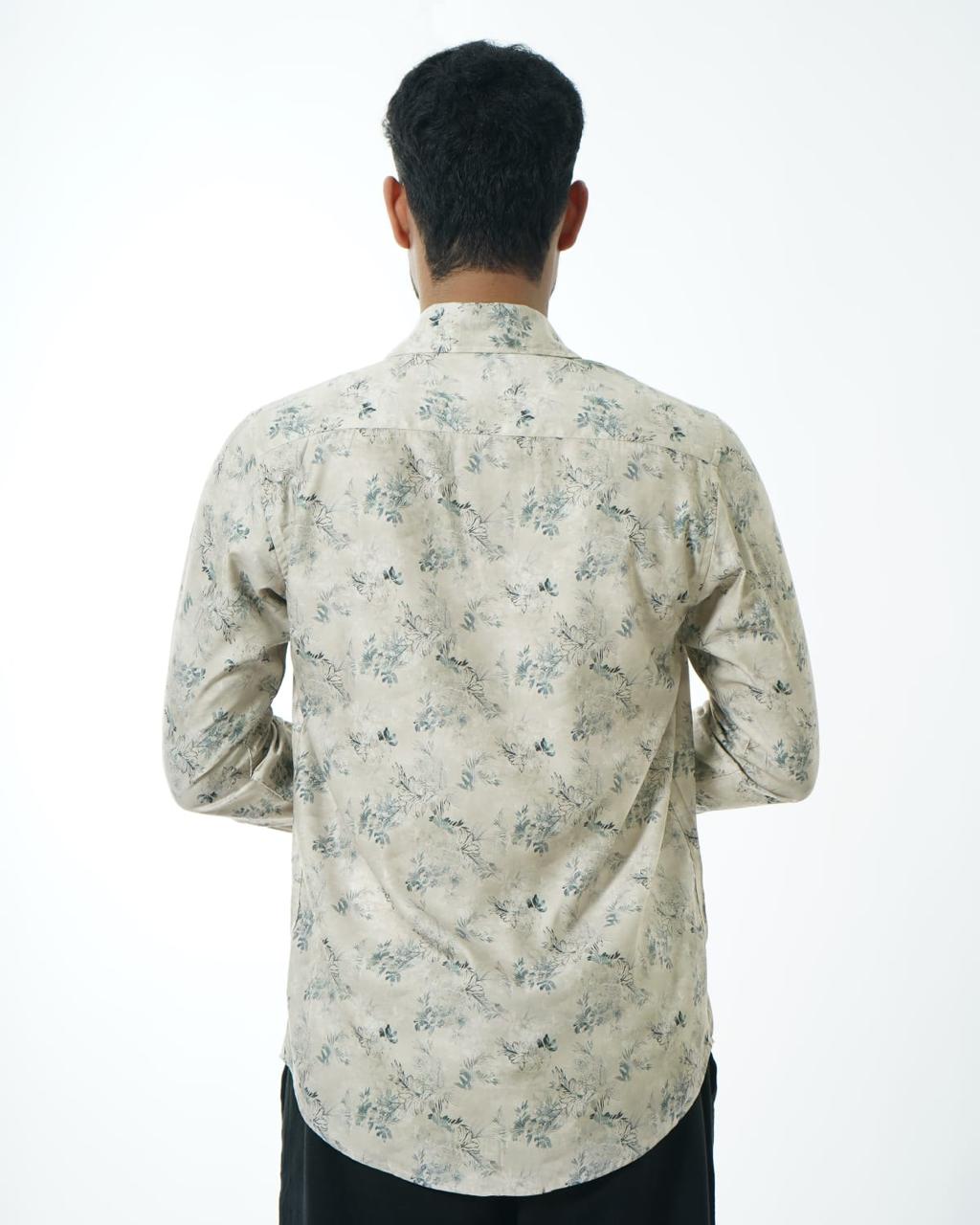 Beige Floral Pattern Shirt