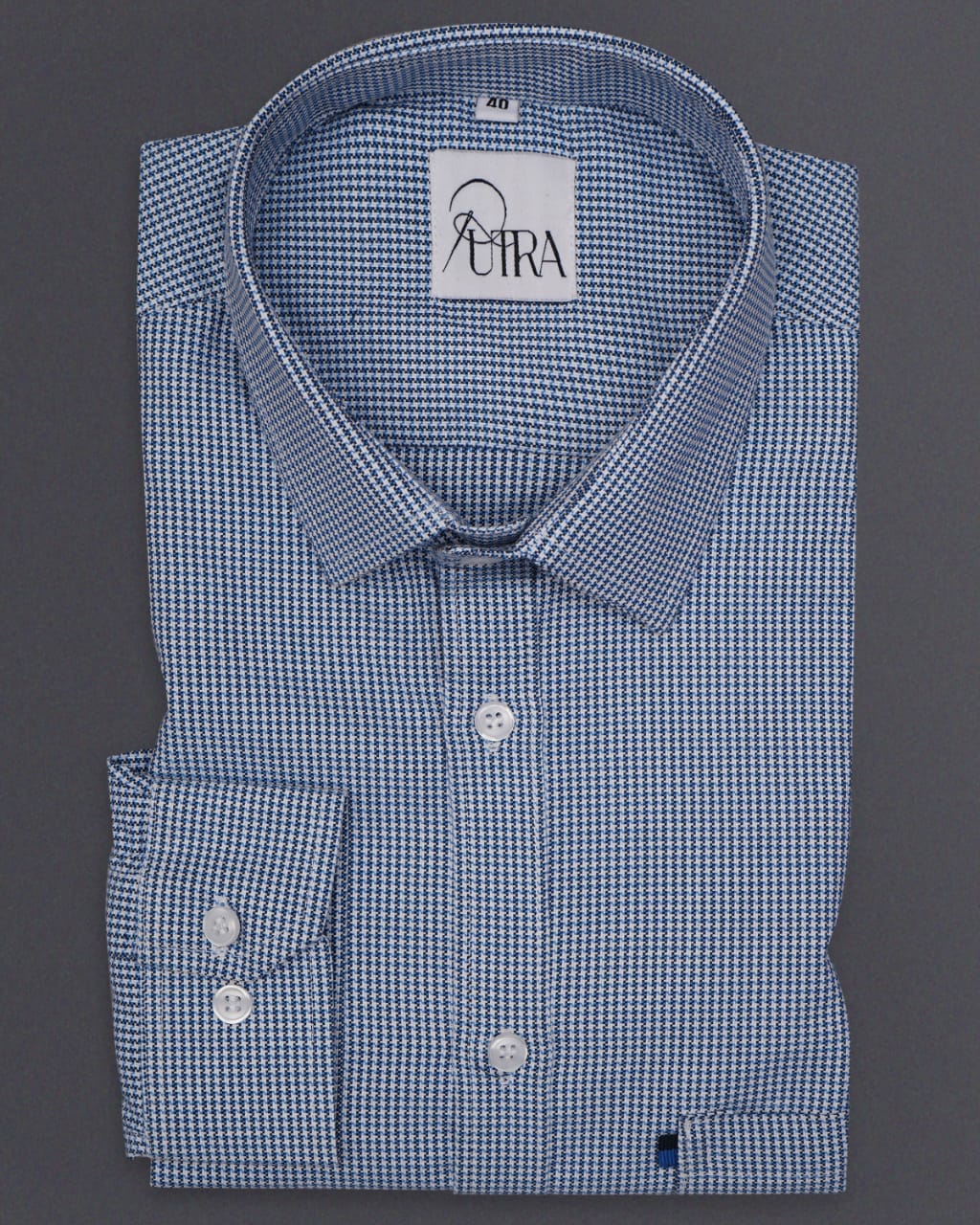 Navy Micro-Check Shirt