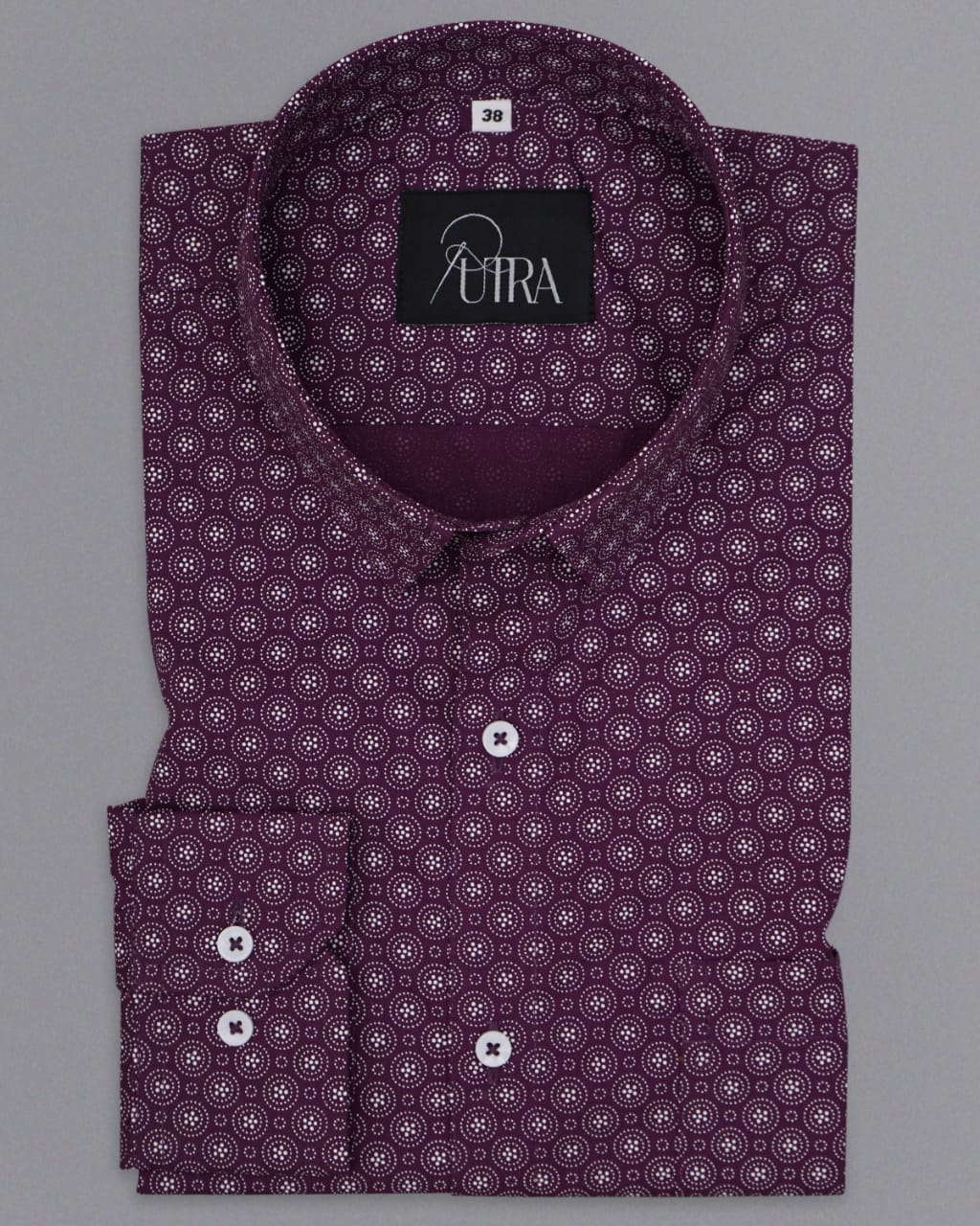 Maroon Shirt with White Print