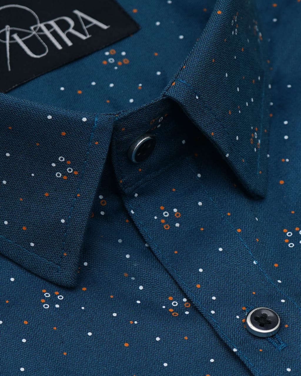 Navy Blue Shirt with Micro Prints