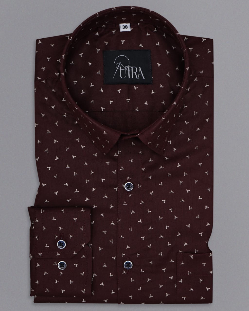 Brown Shirt with Micro Prints