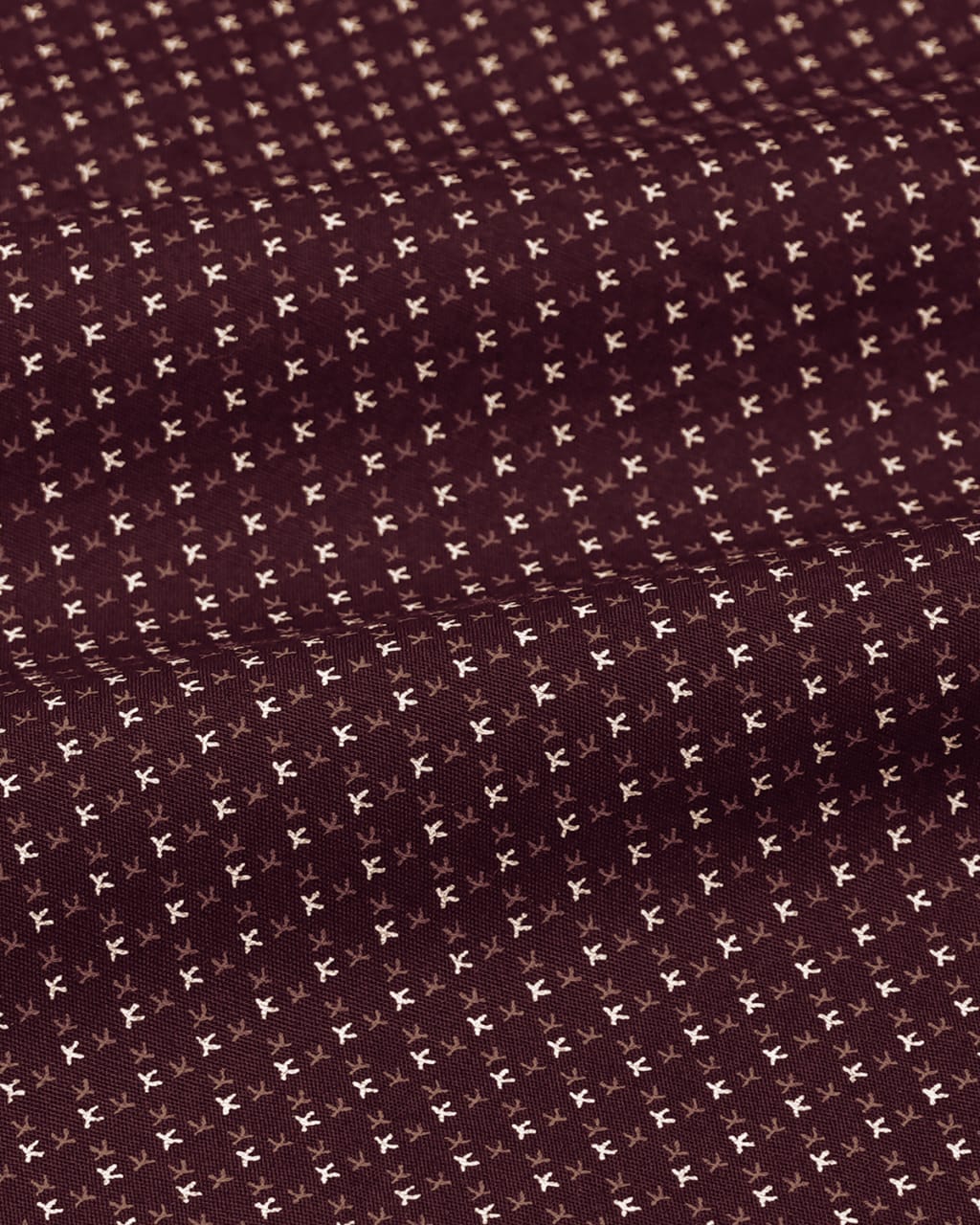 Men&#39;s Maroon Cotton Shirt with Subtle Micro Print