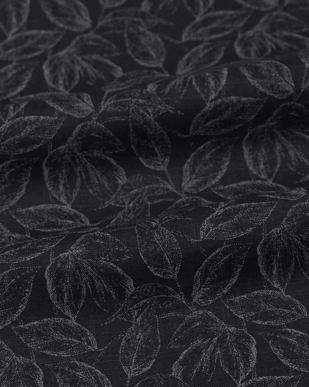 Black Shirt with Leaf Print