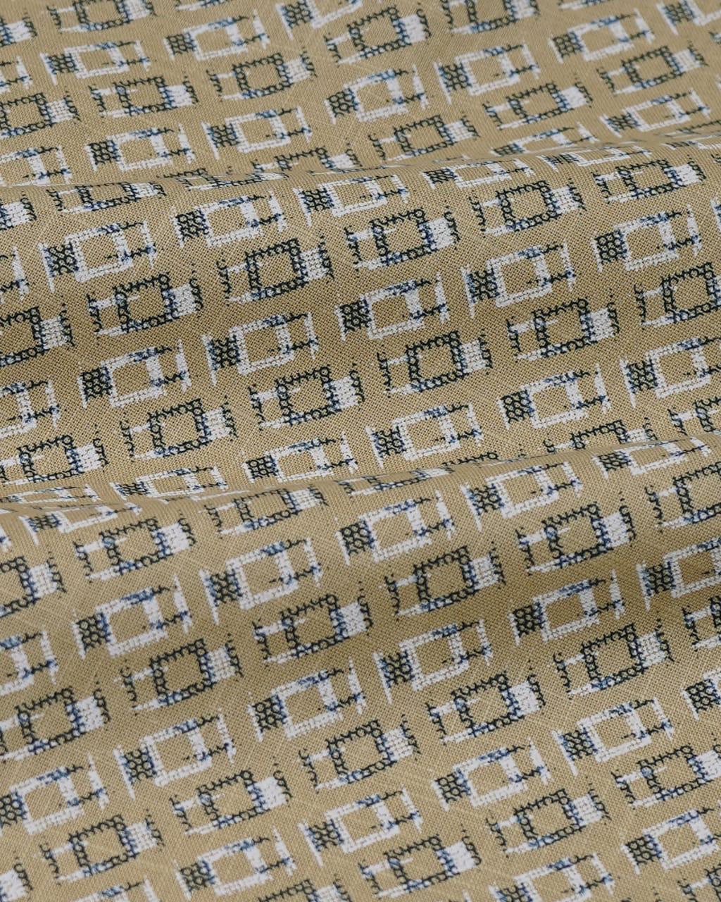 Beige Shirt with Geometric Pattern