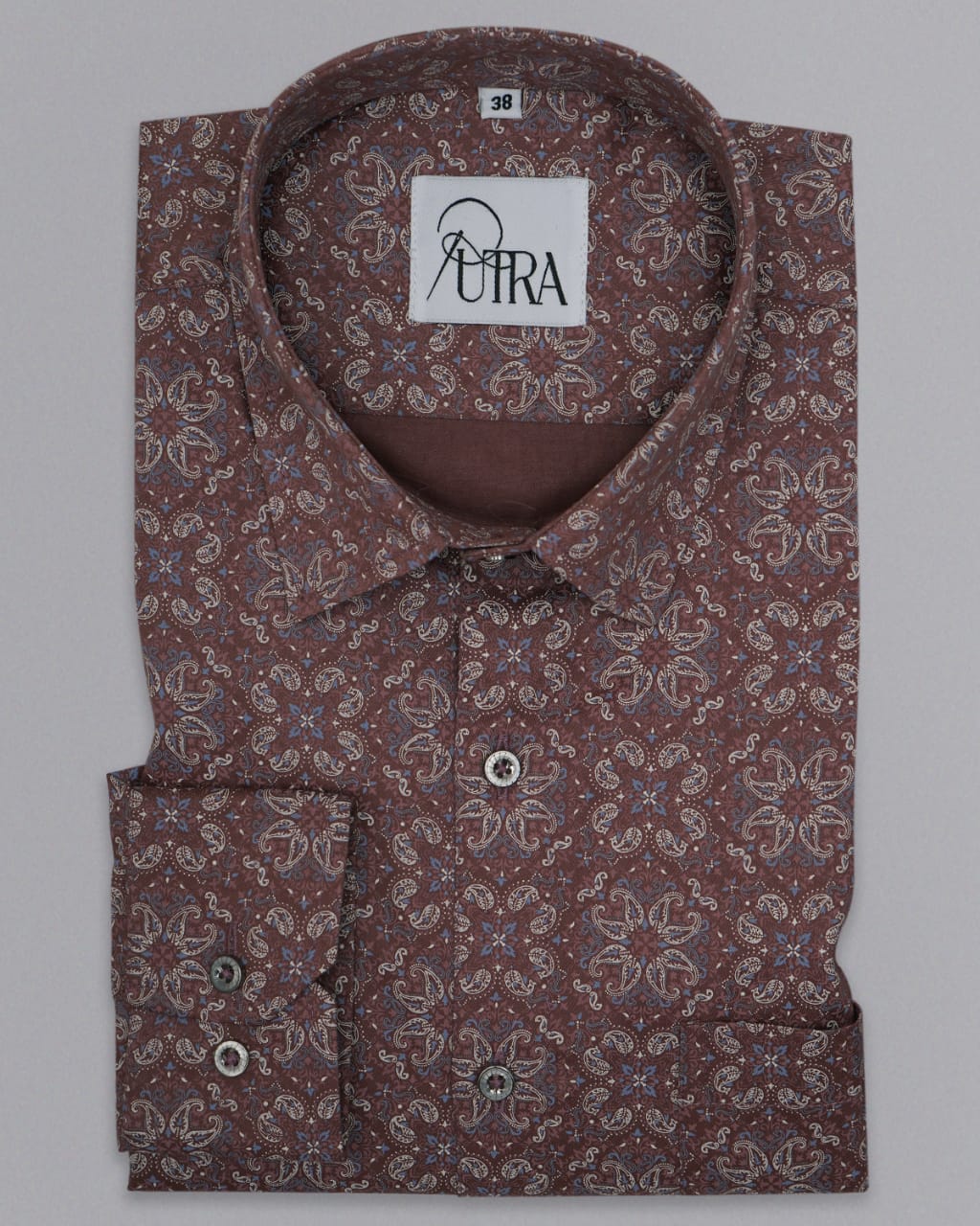 Mens bric Ethnic Motifs Printed Opaque Formal Shirt