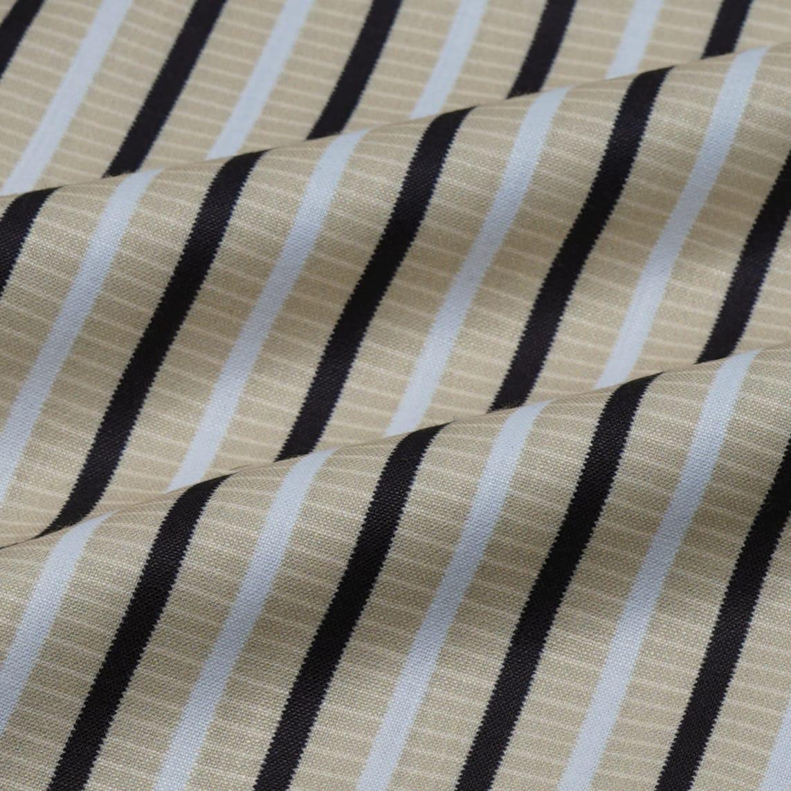 Beige and Black Striped Formal Shirt