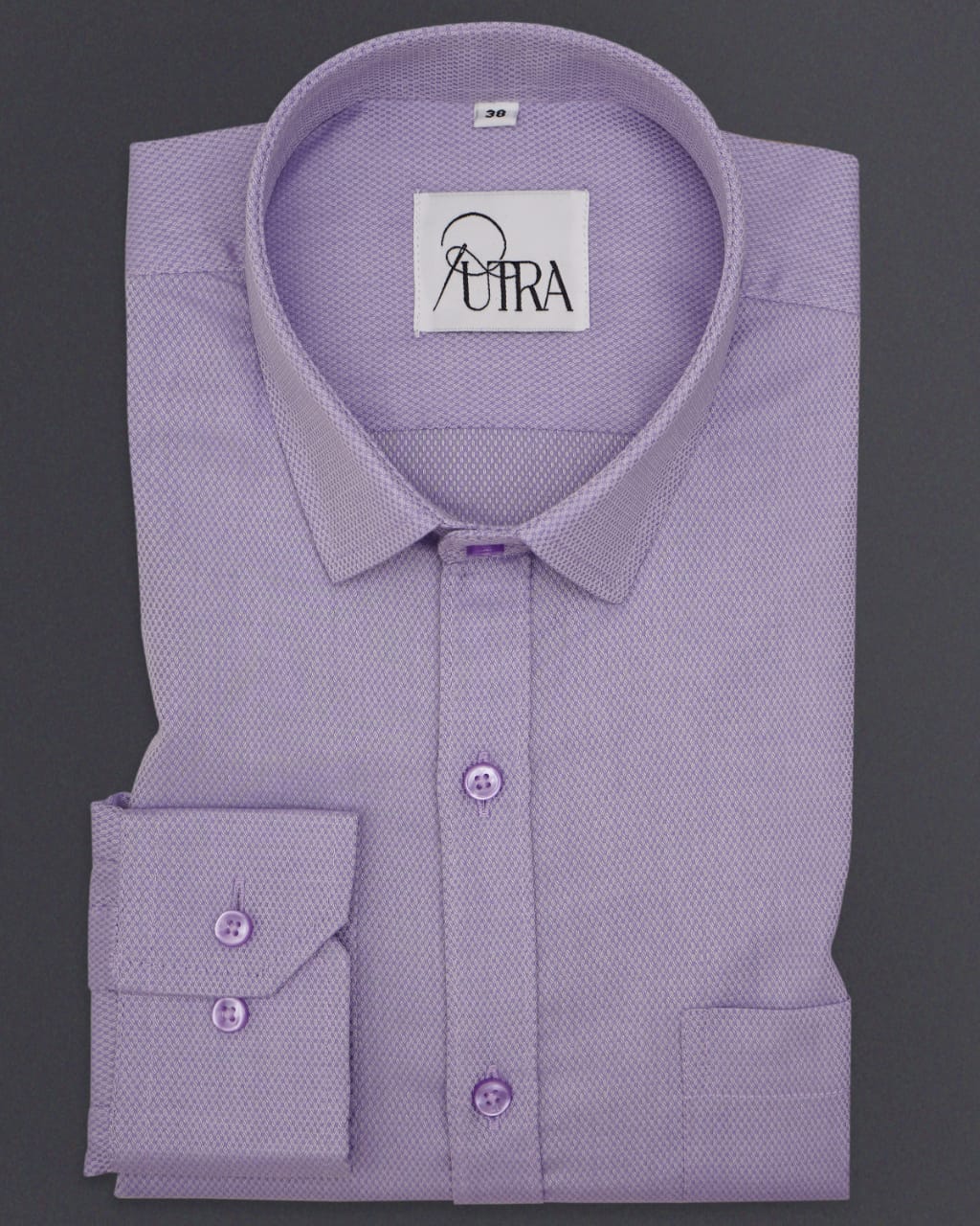 Elegant Lavender Yarn-Dyed Cotton Shirt