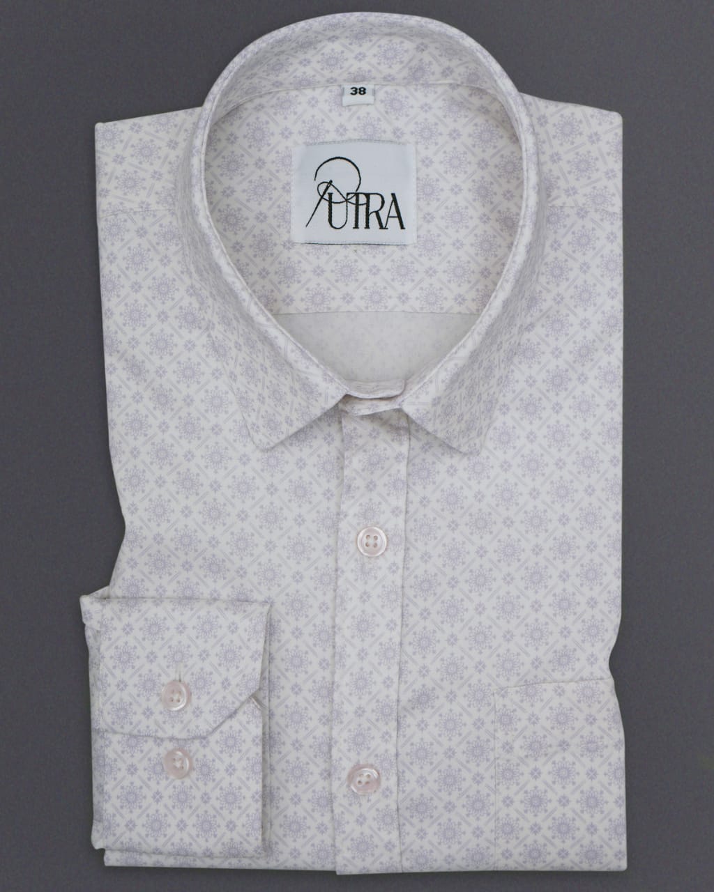 Classic White Lycra Shirt with Delicate Pattern